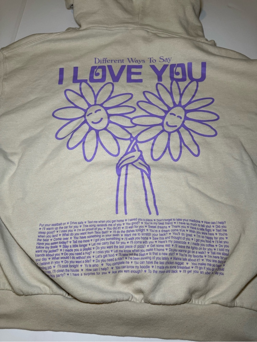 Lonely Ghost This Song Reminds Me Of You Hoodie Tan Purple Cream Size XL - Picture 7 of 7